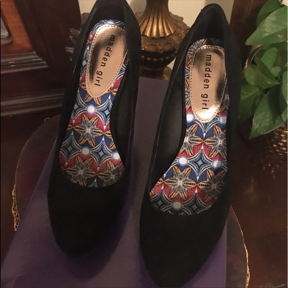 Black suede shoes